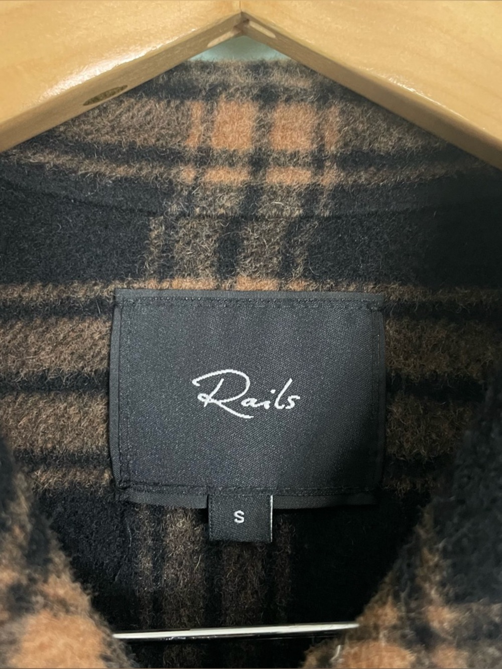 Rails Cheyenne‎ Jacket Came Jet Black Tan Brown Women Small Wool Blend Zip Up - Picture 7 of 11